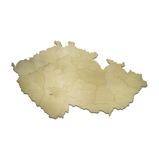 Dřevěná mapa Česka
