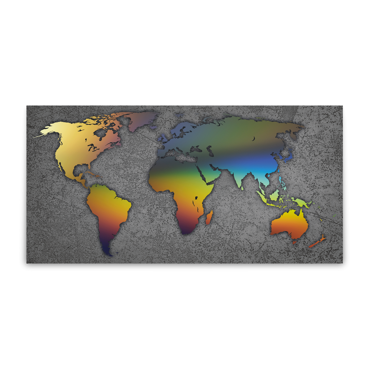 Svět v barvách - textura – beton 1 / barvy duhy / plátno natažené na rámu / 70×35 cm