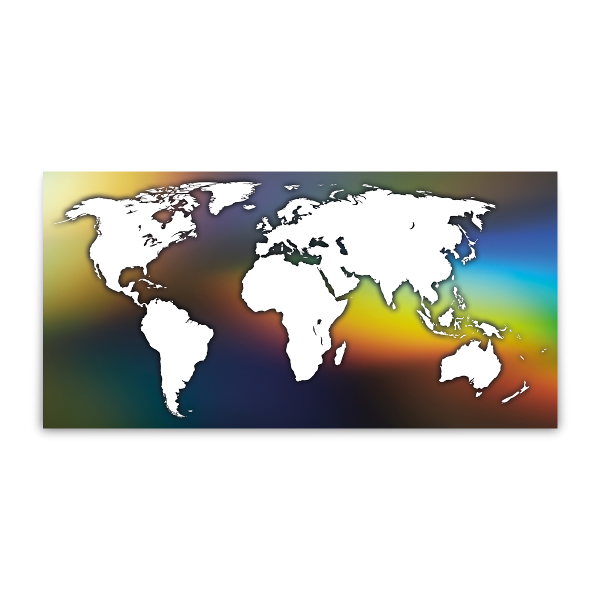 Svět v barvách - textura – inverzní / barvy duhy / pěnová kapa deska / bez rámu / 50×25 cm
