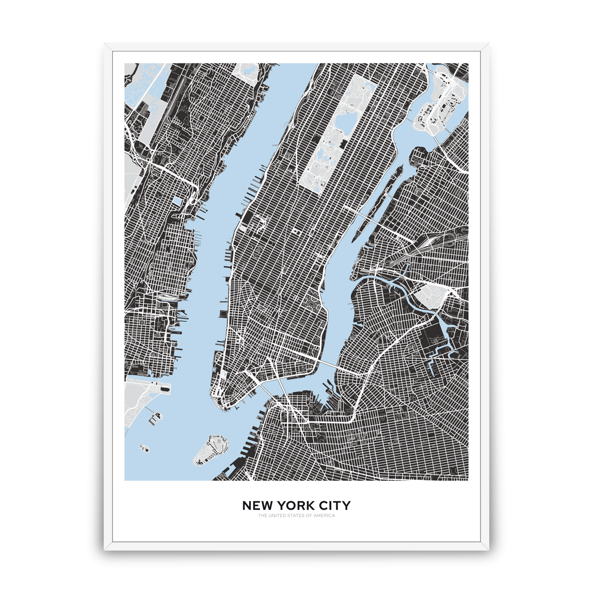 New York - zahraniční města – klasik / zahraniční města – černá / pěnová kapa deska / bílý hliníkový rám / 45×60 cm