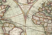 Detail dobové mapy světa dle Thorntona